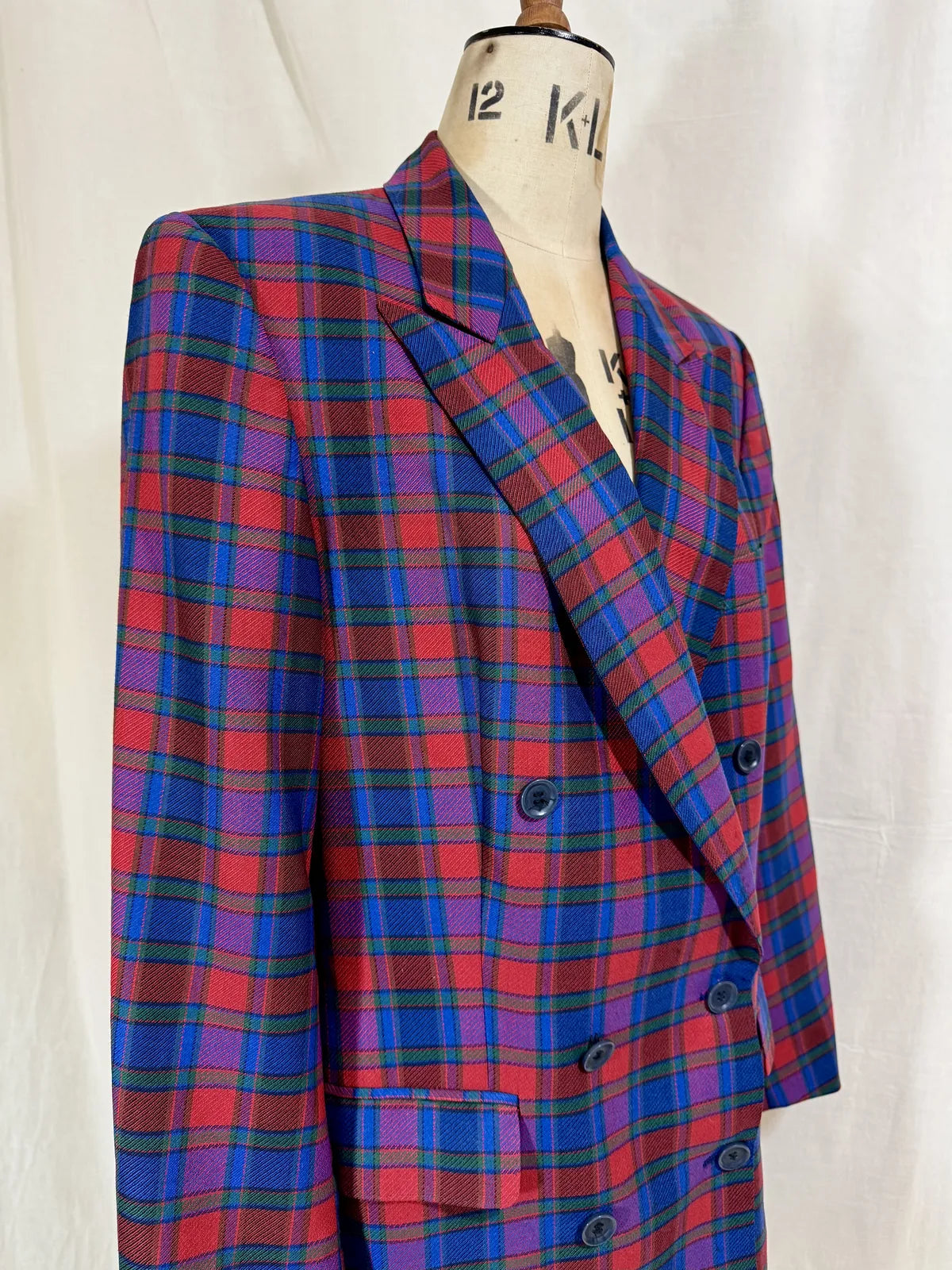 Vintage Pringle Plaid Wool Blazer Jacket