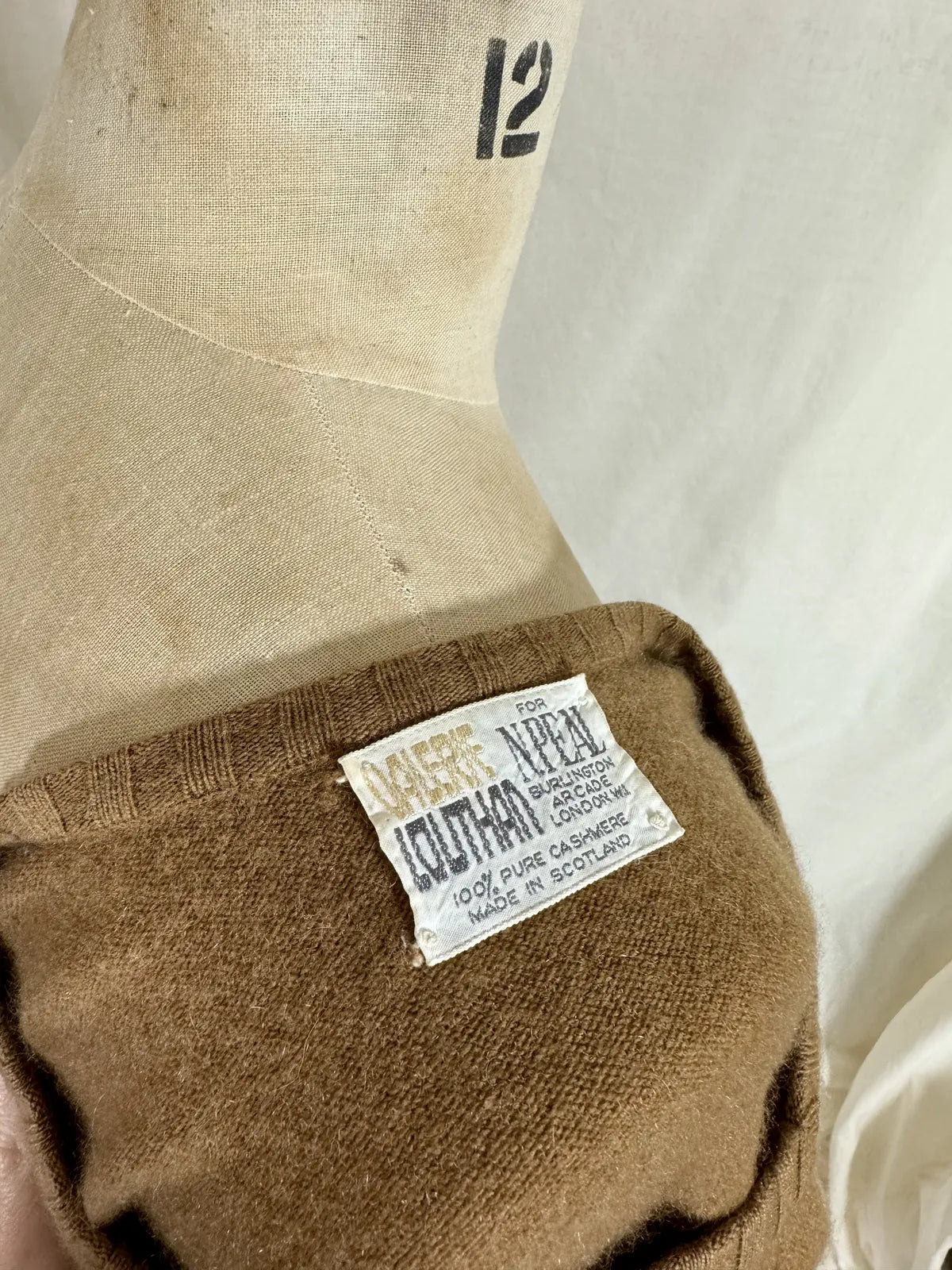 Label states Valerie Louthan for N.Peal Made in Scotland