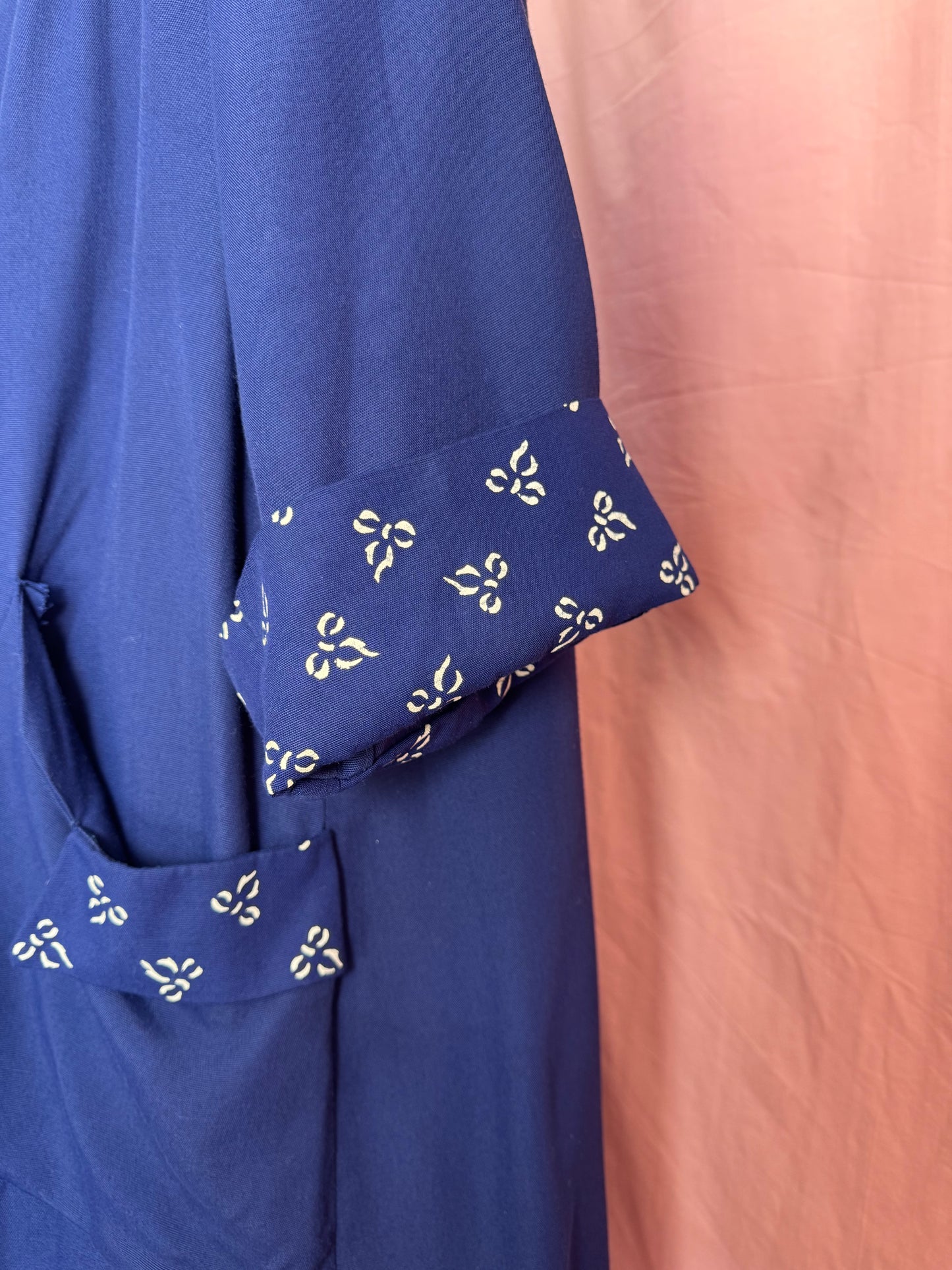 1940’s Rayon Gabardine Cobalt Blue Swing Coat