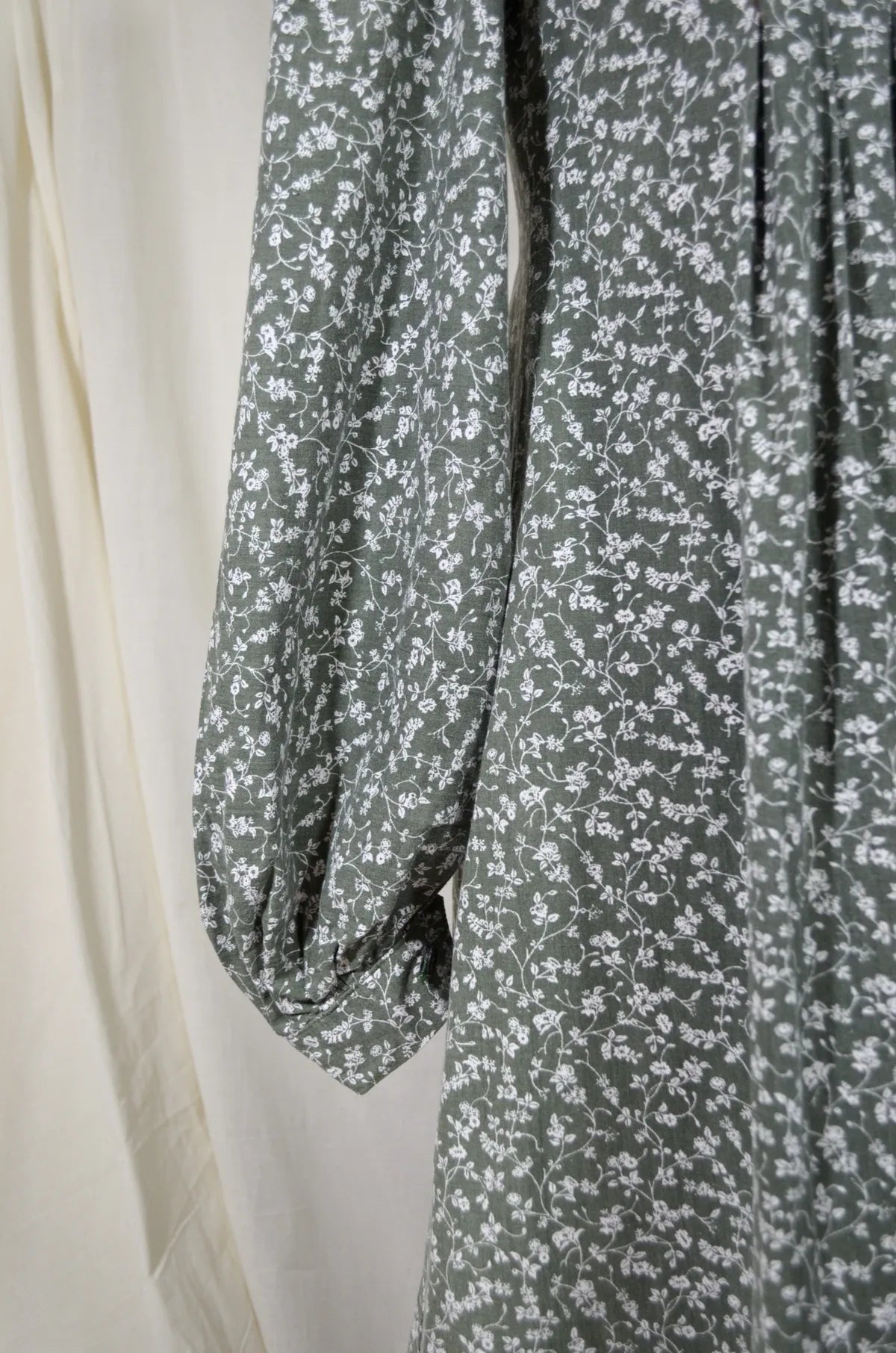 Floral patterned fabric with a white background