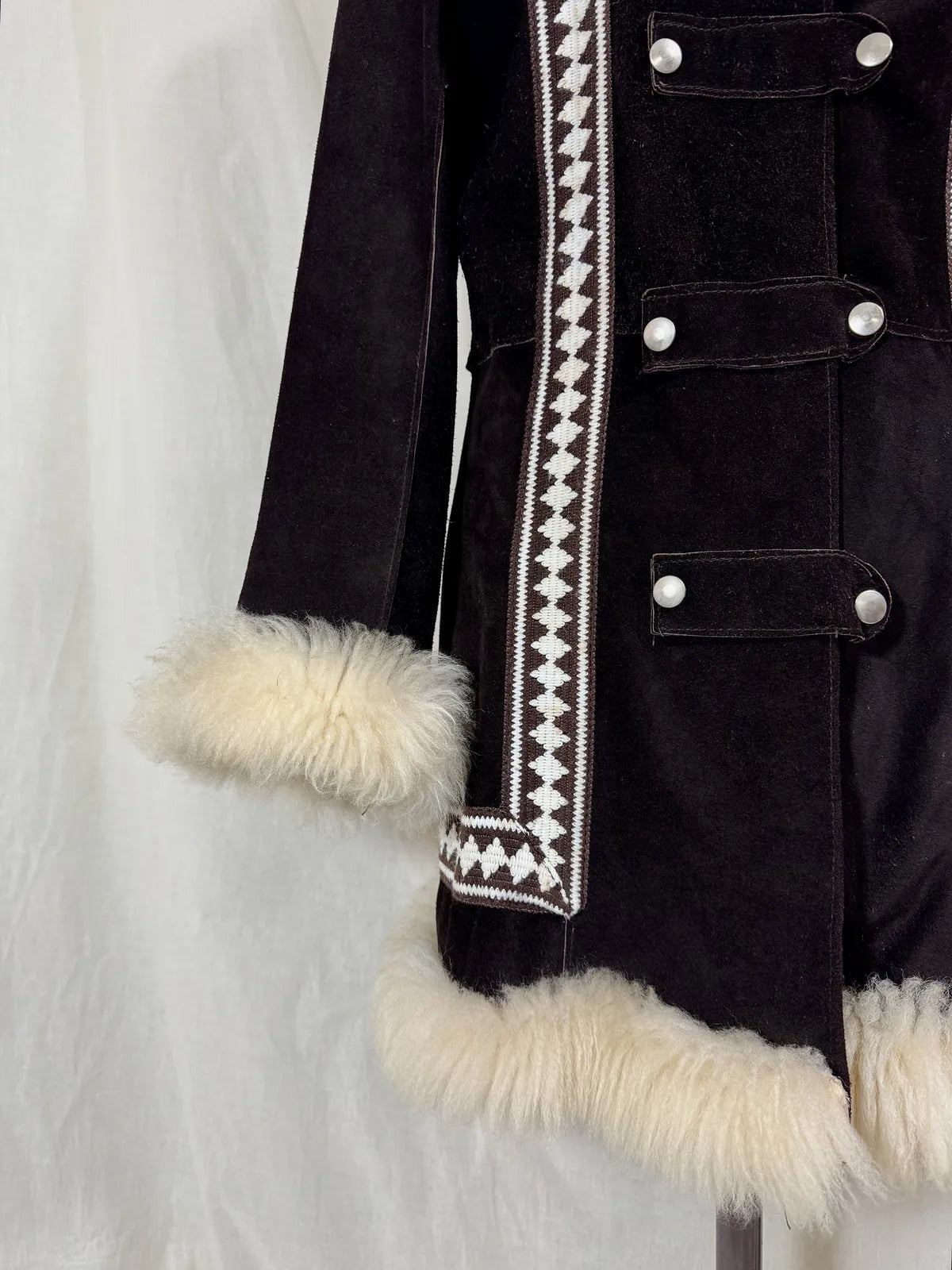 Vintage 1960’s Afghan chocolate brown suede coat