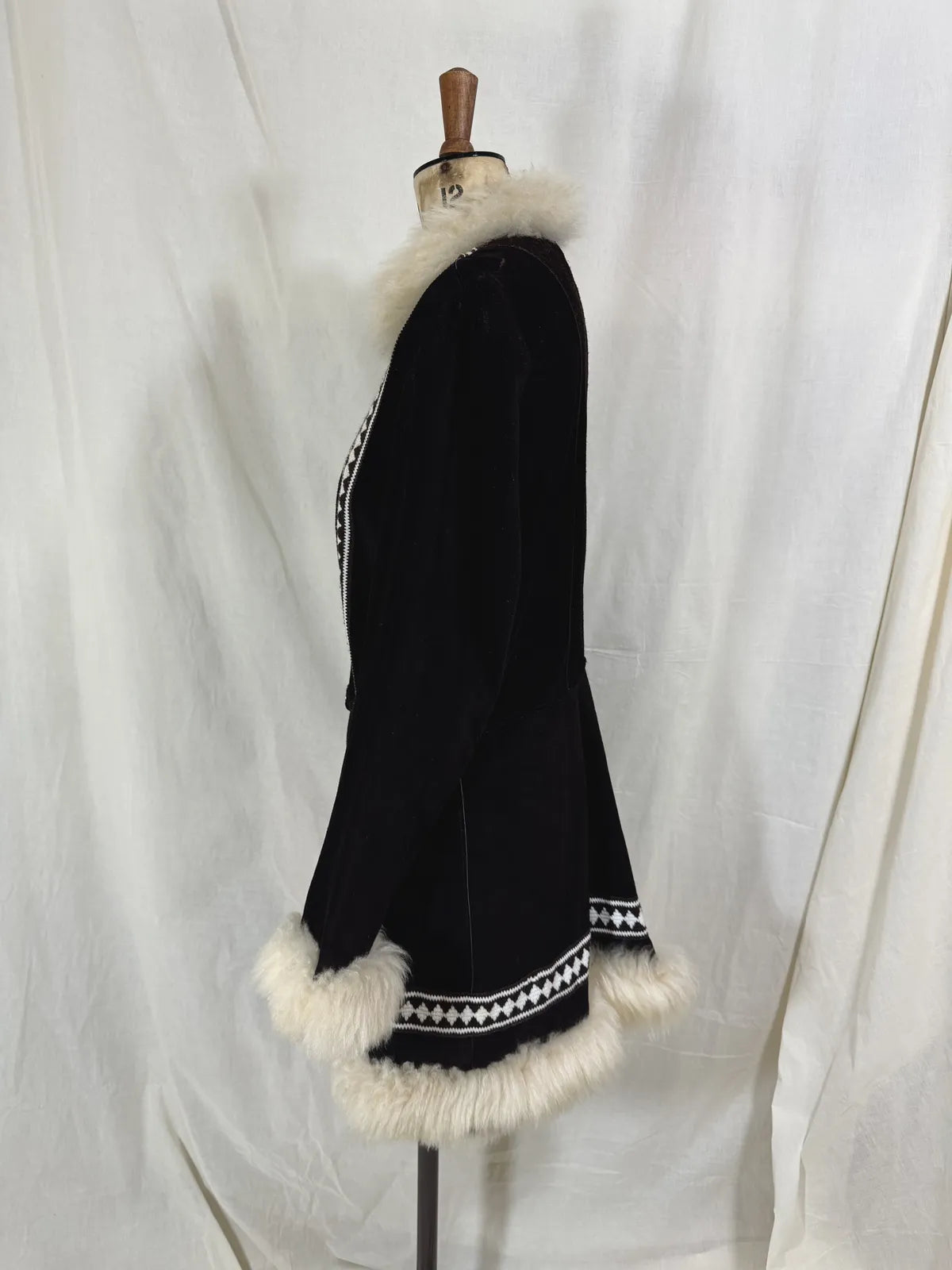 Vintage 1960’s Afghan chocolate brown suede coat