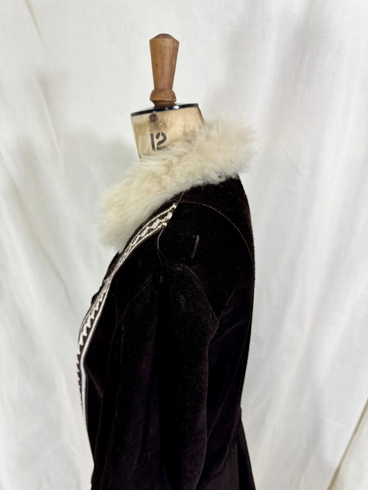 Vintage 1960’s Afghan chocolate brown suede coat