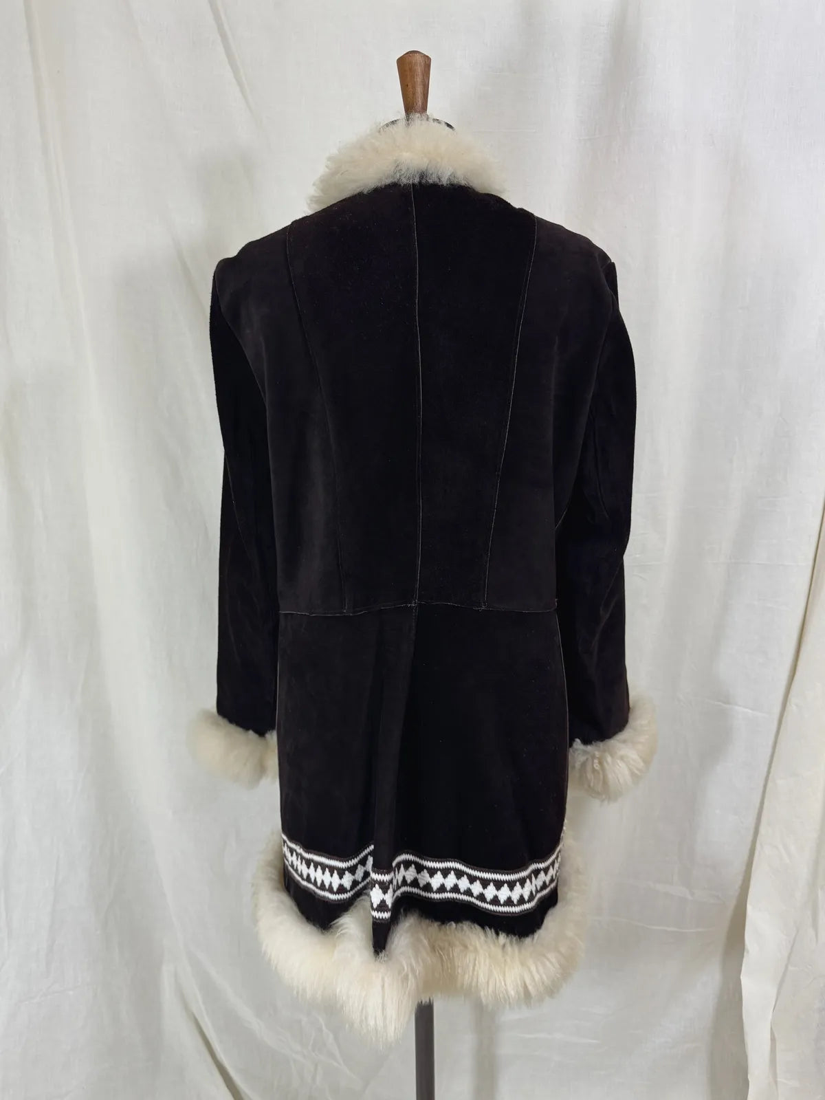 Vintage 1960’s Afghan chocolate brown suede coat