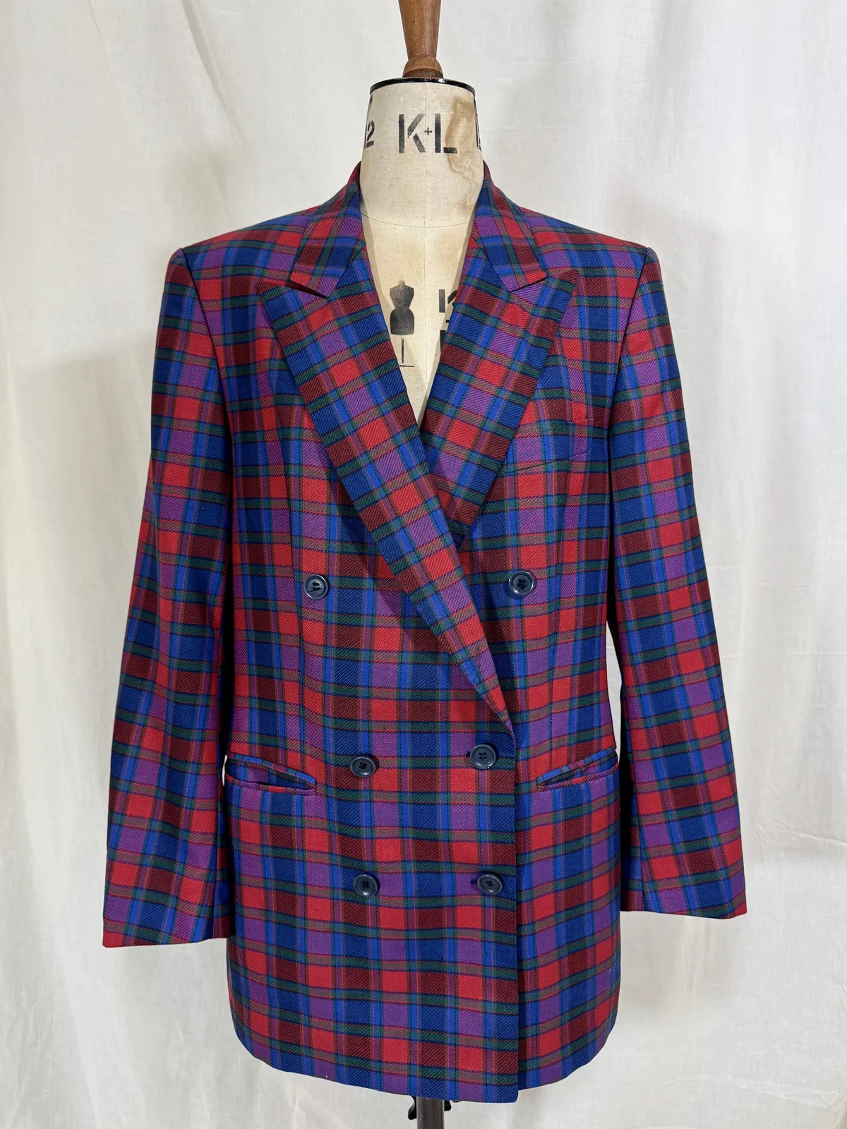 Vintage Pringle Plaid Wool Blazer Jacket