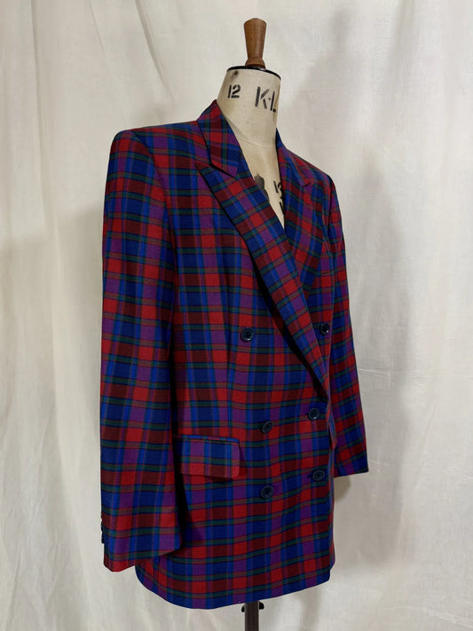 Vintage Pringle Plaid Wool Blazer Jacket