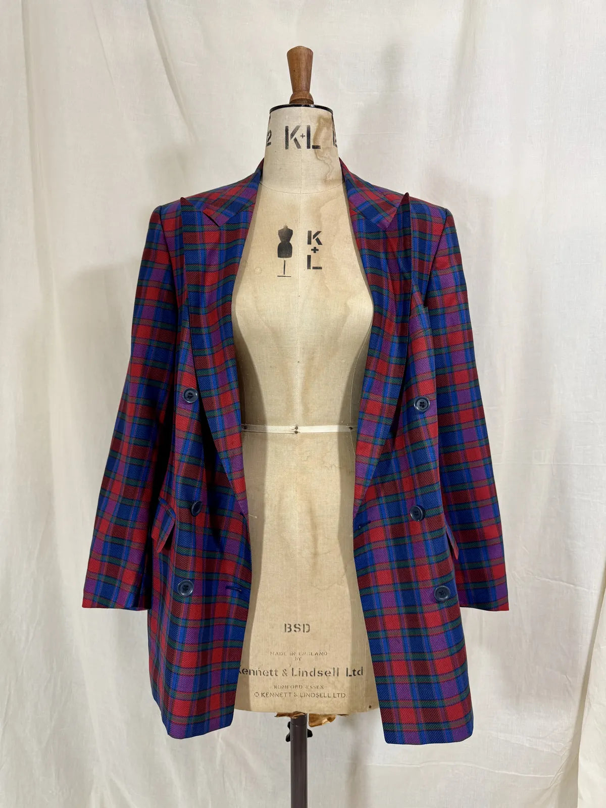 Vintage Pringle Plaid Wool Blazer Jacket