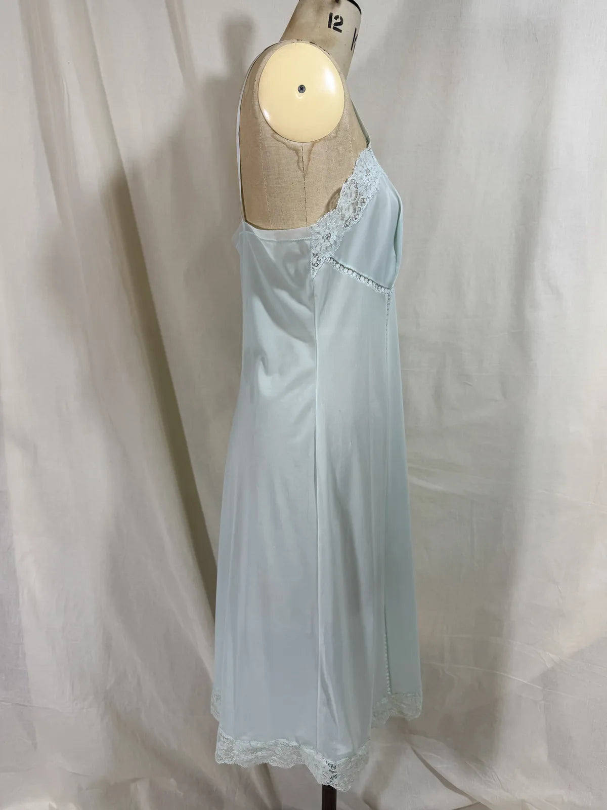 Vintage 1950's Pale Blue Lace Slip Dress
